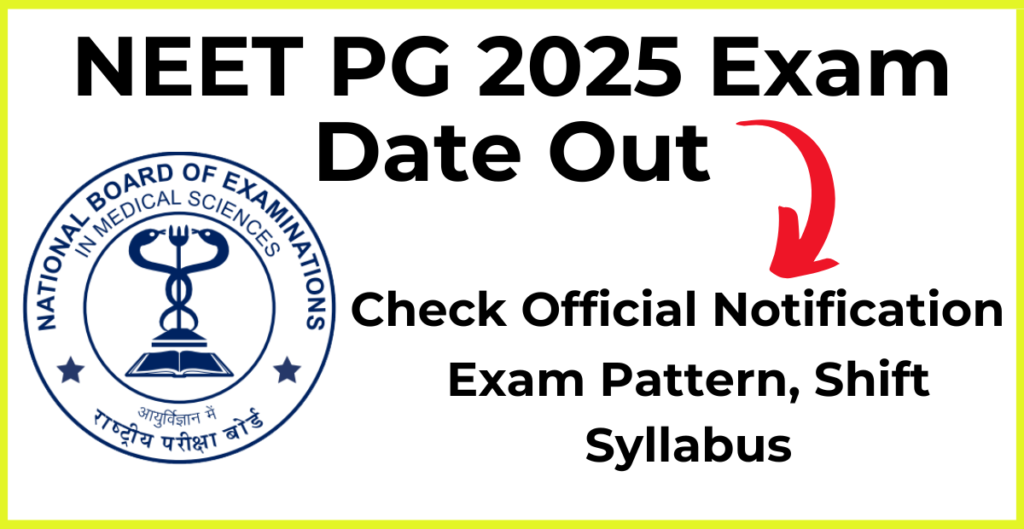 NEET PG 2025 Exam Date